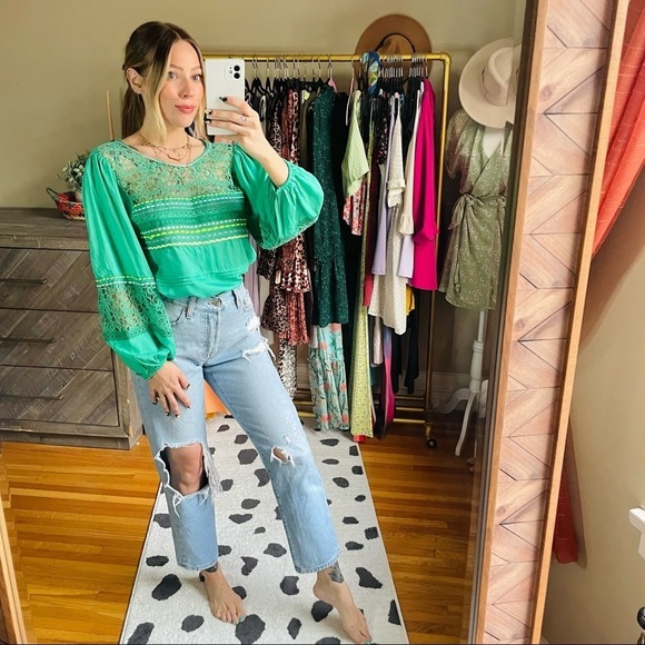 Anthro Bl-nk London Sunshine Peasant Blouse Top - Picture 10 of 12